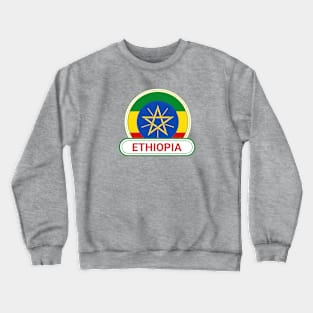 Ethiopia Country Badge - Ethiopia Flag Crewneck Sweatshirt